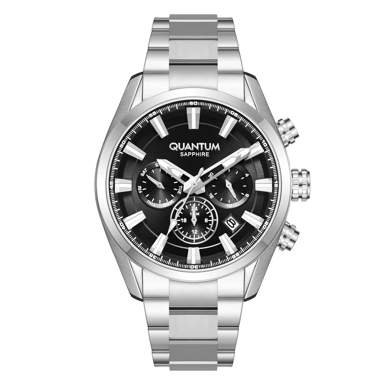 kronograf herr svart/silver, metallband ADG1219.350