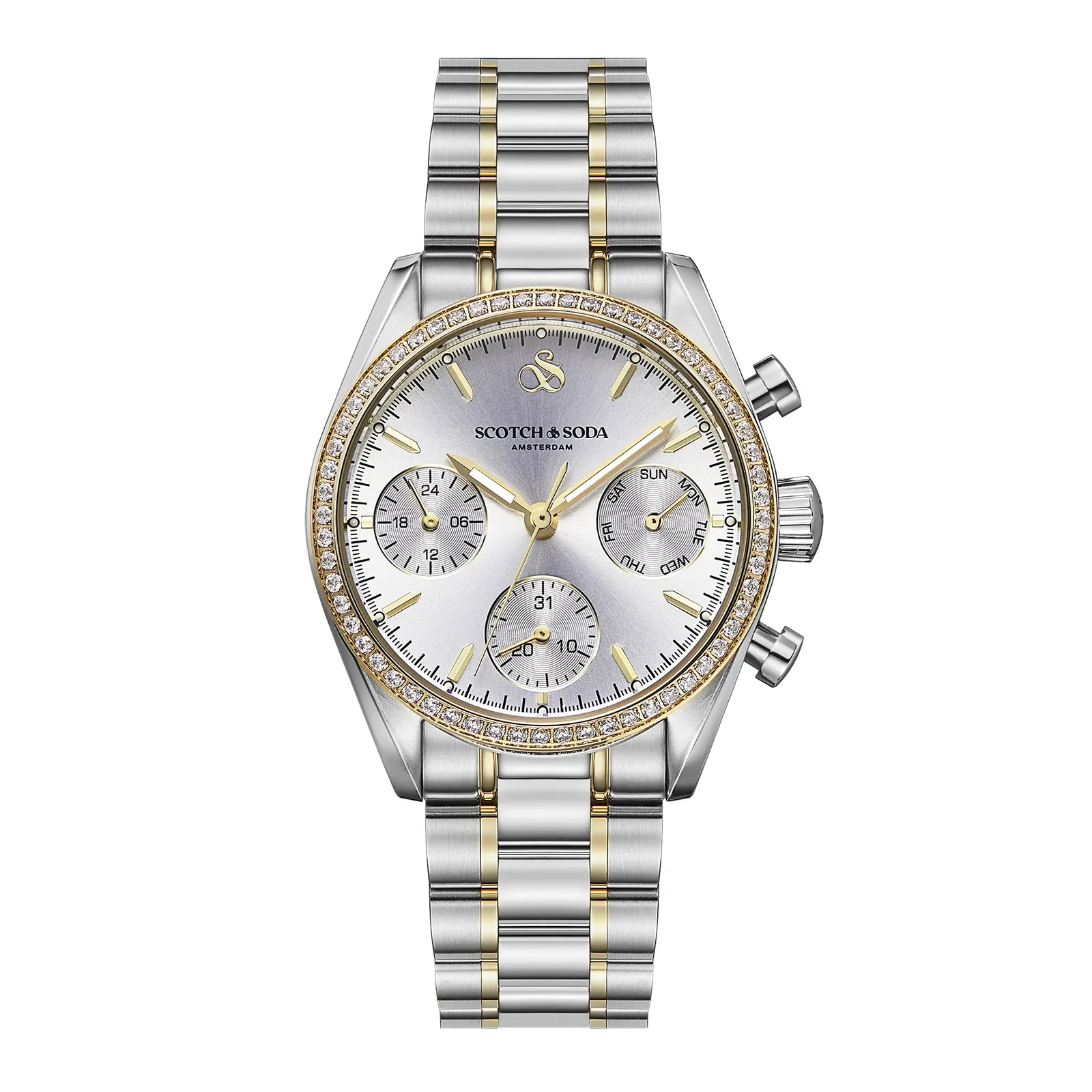 dam silver/bicolor, metallband SSW.122D