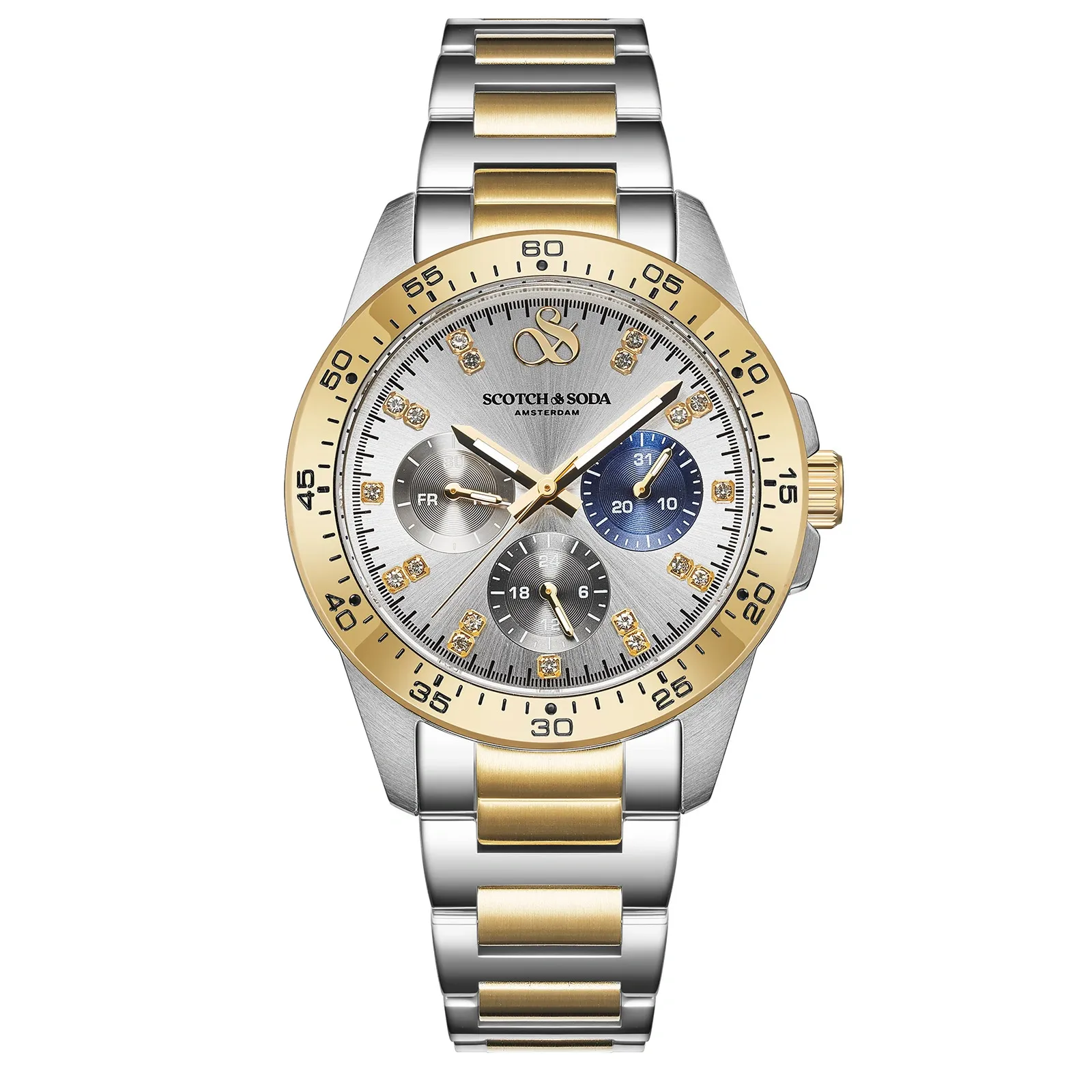 dam silver/bicolor, metallband SSW.135B
