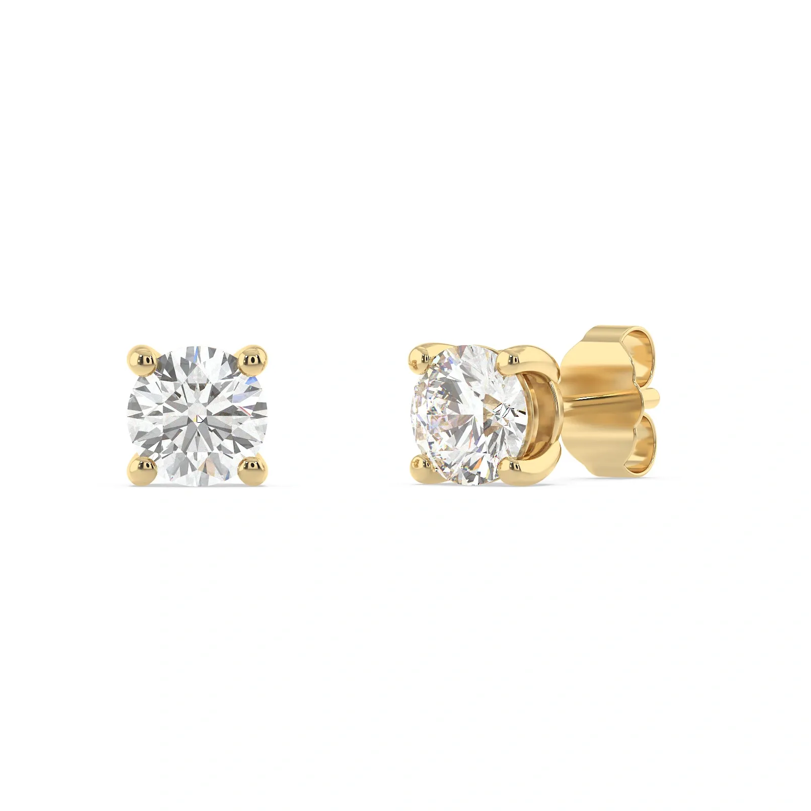 9K Guldörhängen studs, rund Cz - 5 mm