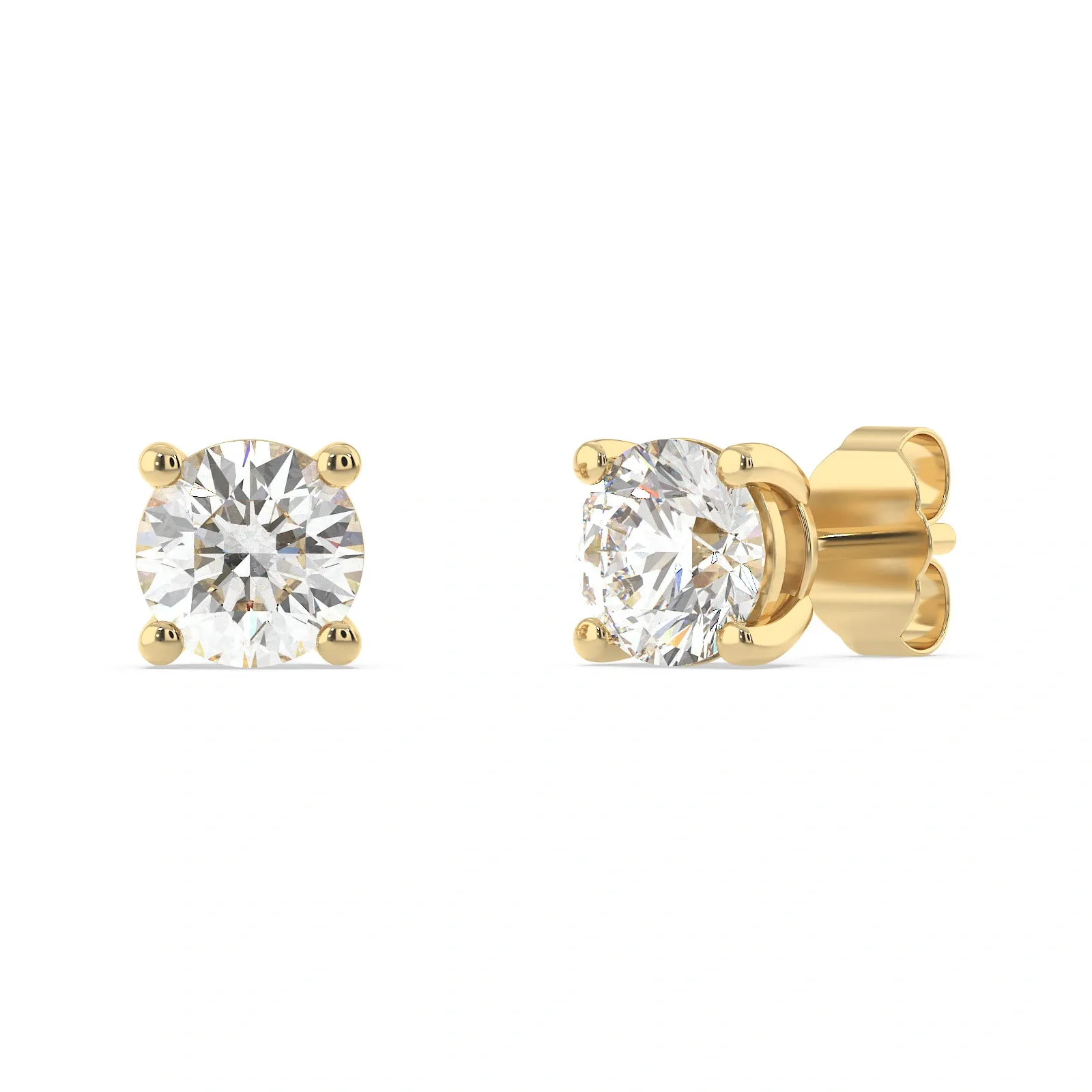 9K Guldörhängen studs, rund Cz - 6 mm